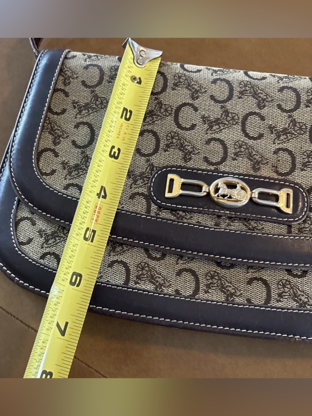 Vintage Celine Horsebit Canvas And Leather Shoulder Bag RARE - Picture 12 of 16